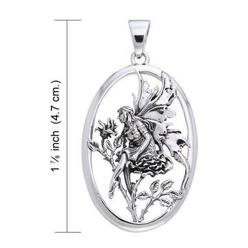 Amy Brown Rose Fairy ~ Sterling Silver Pendant TPD871